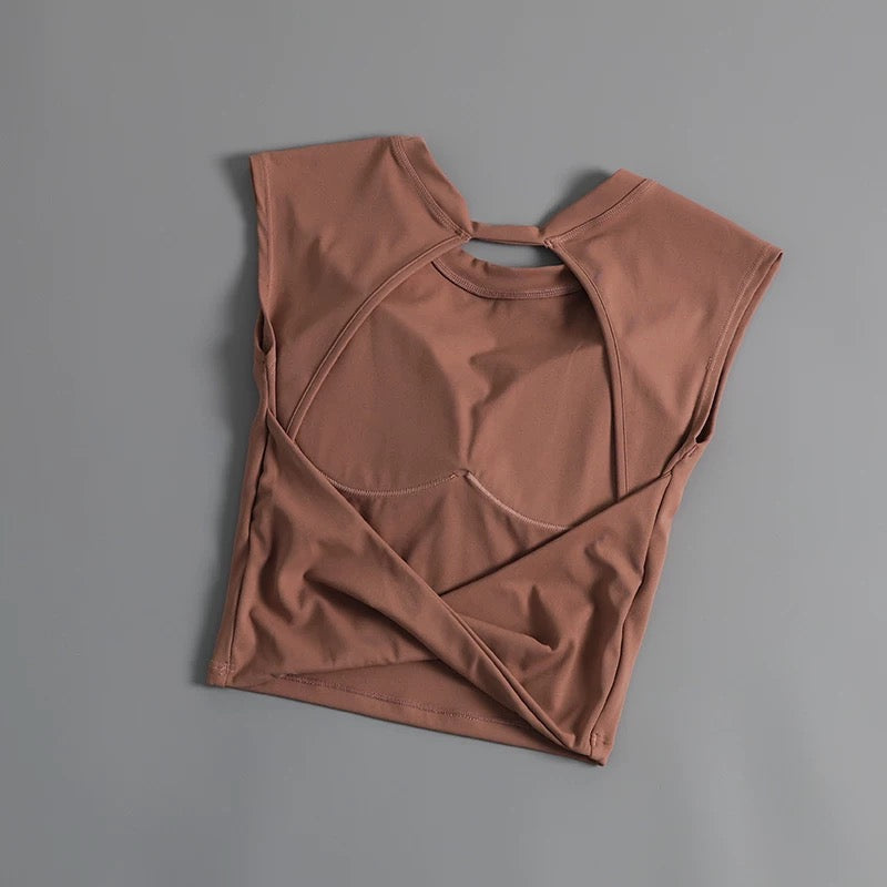 Zoe Back Twist Built-In Bra Top